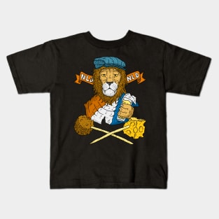 Dutch lion with beer and cheese. Kids T-Shirt